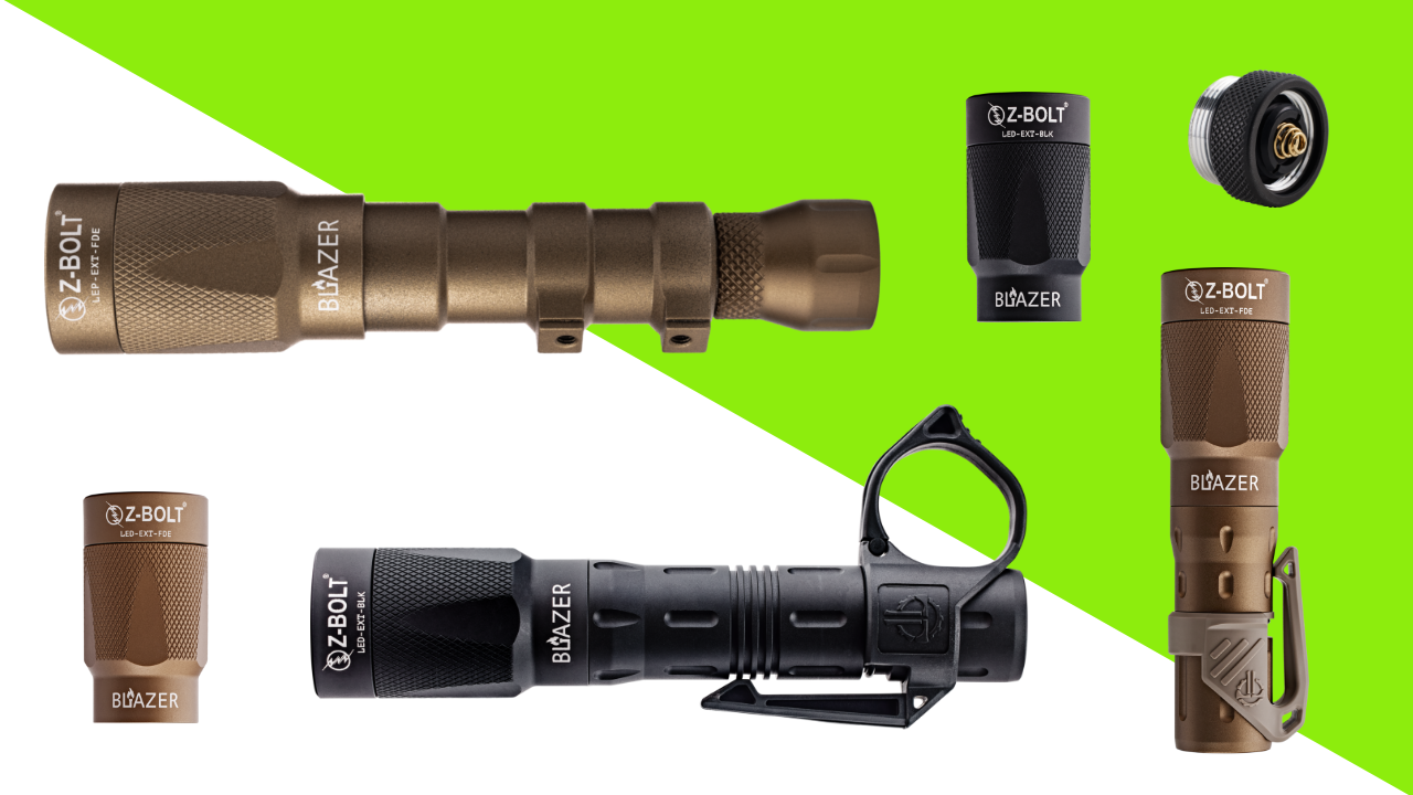 Z-BOLT 18650, FDE - Blazer LED 18650 Tactical Light - Dual Fuel
